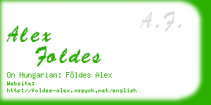 alex foldes business card